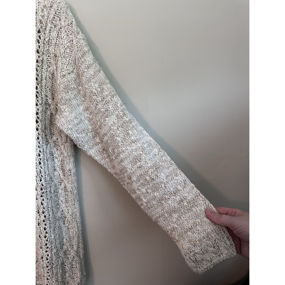 Vintage‎ 100% Ramie/Cotton Knotted Crochet Oatmeal Sweater 3/4 Sleeve Size SMALL - Picture 10 of 16
